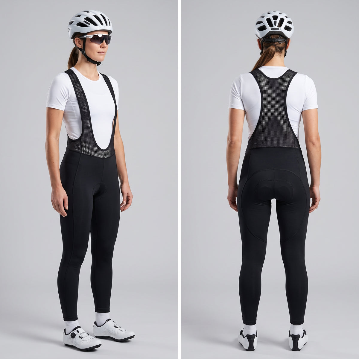 Women's Black Gel-Padded Cycling Bib Tights