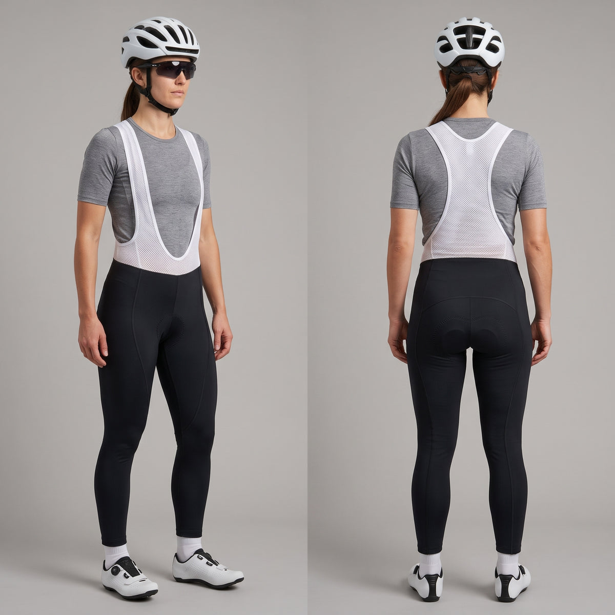 Women's Black Gel-Padded Cycling Bib Tights