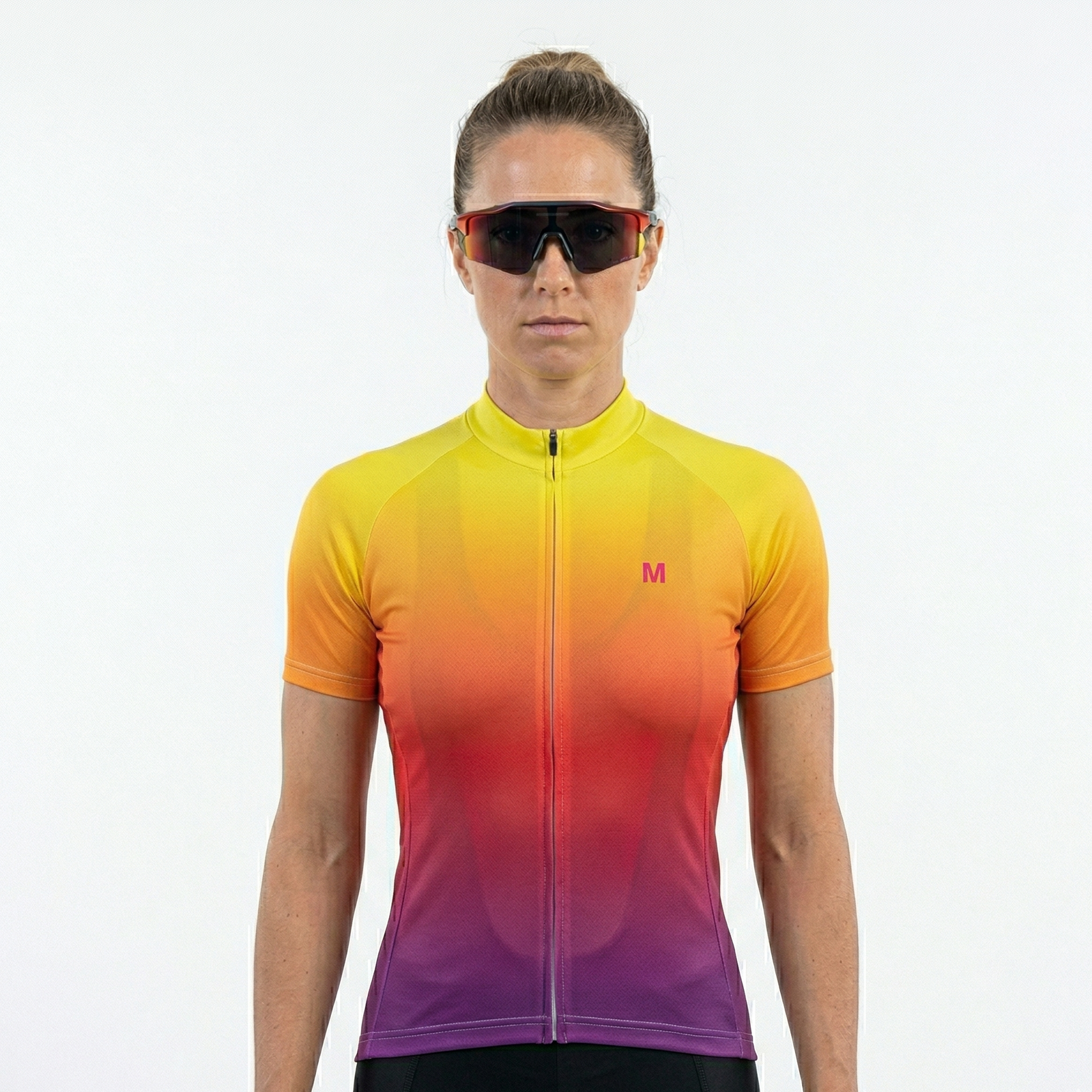 Women's Orange Gradient Cycling Jersey