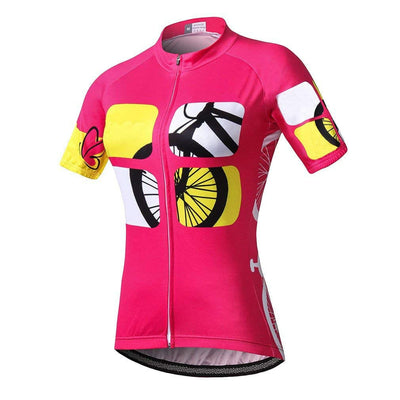 Women's Pink Bike Cycling Jersey