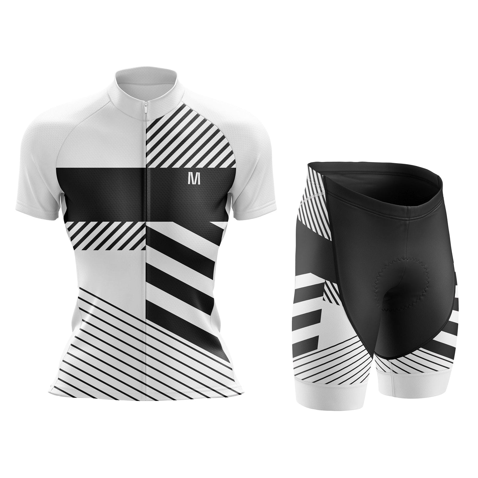 Women's White Black Cycling Jersey or Shorts