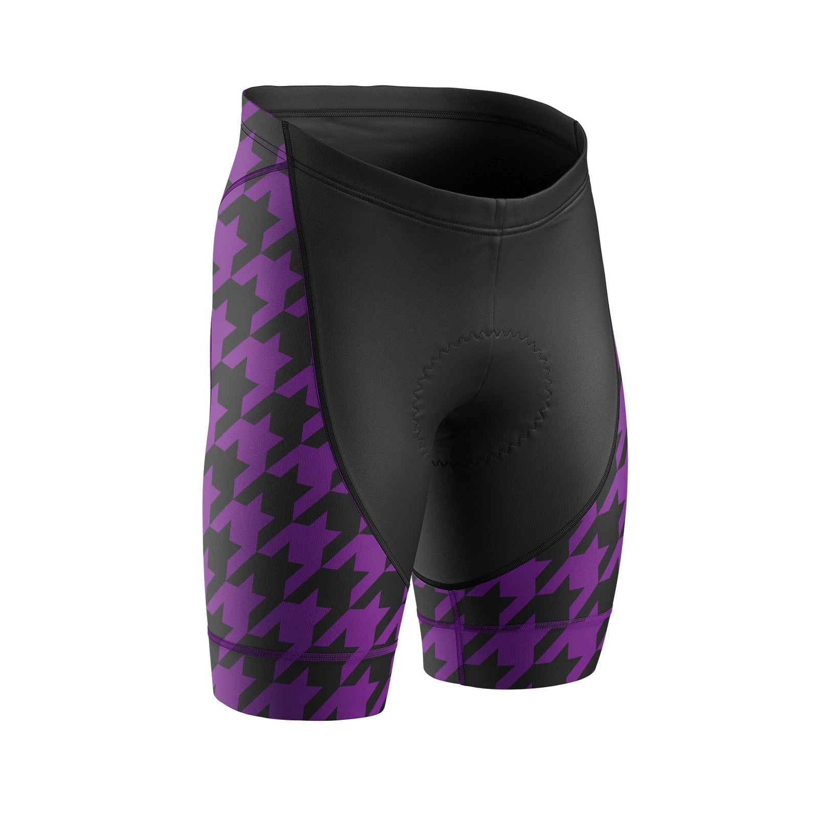 Women Purple Houndstooth Cycling Shorts