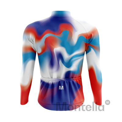 Men's Purple Gradient Long Sleeve Cycling Jersey