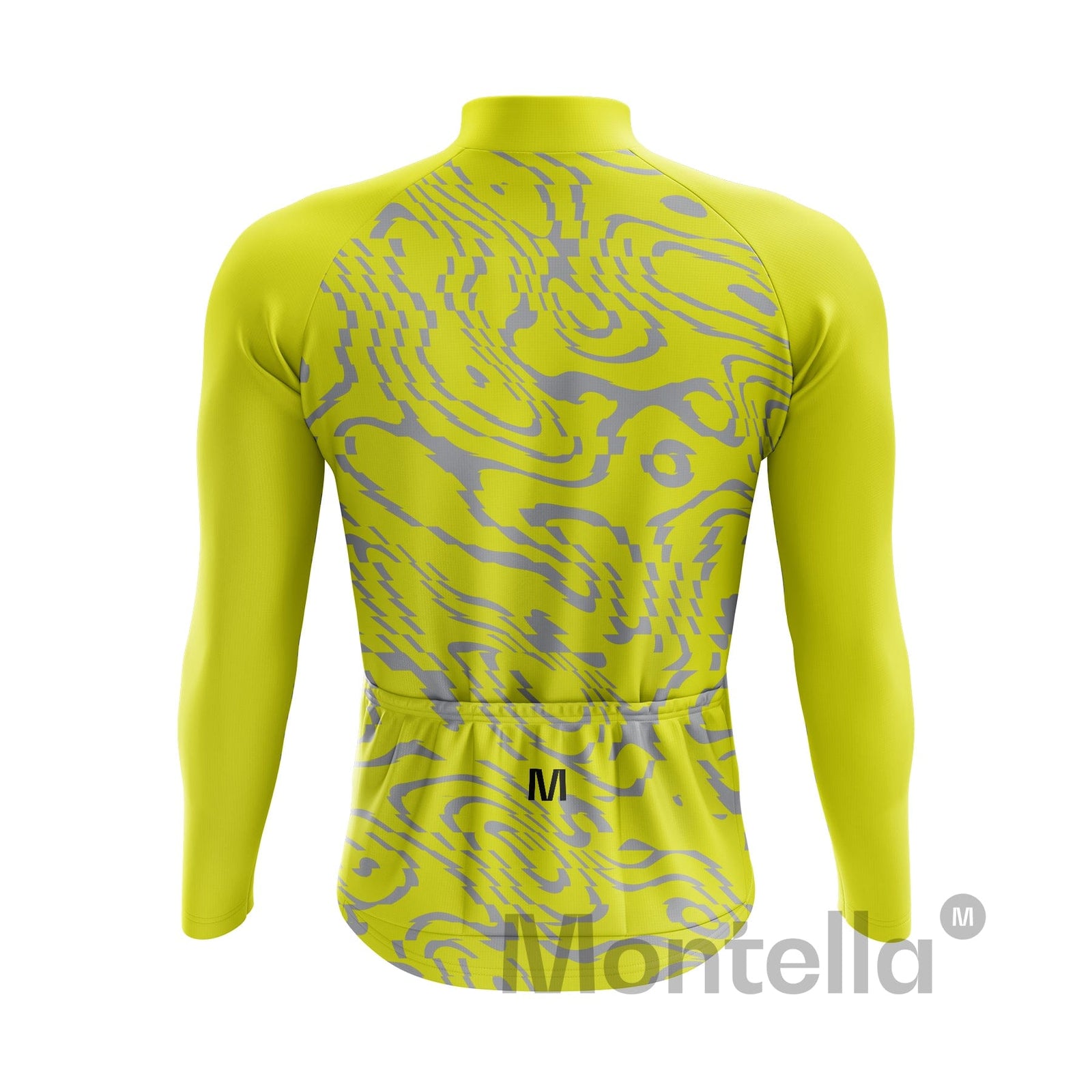 Men's Yellow Pattern Long Sleeve Cycling Jersey