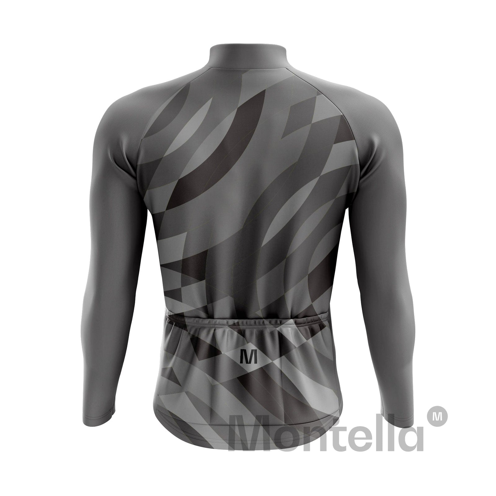Men's Grey Pattern Long Sleeve Cycling Jersey