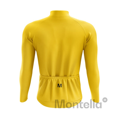 Men's Yellow Thermal Fleece Cycling Jacket