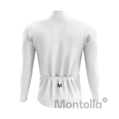 Men's White Long Sleeve Cycling Jersey