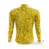 Men's Yellow Figures Long Sleeve Cycling Jersey