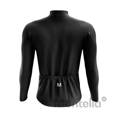 Men's Black Thermal Fleece Cycling Jacket