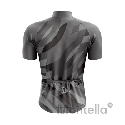 Men's Grey Pattern Cycling Jersey