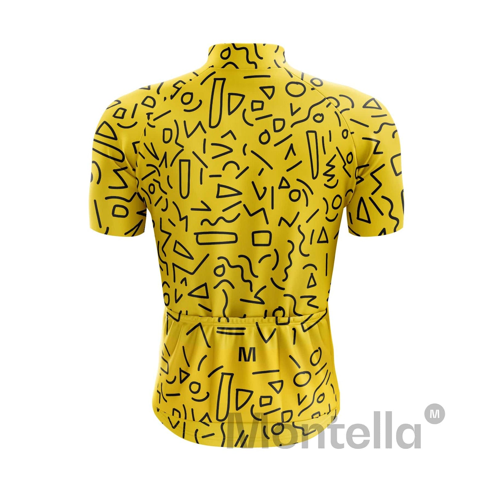 Men's Yellow Figures Cycling Jersey