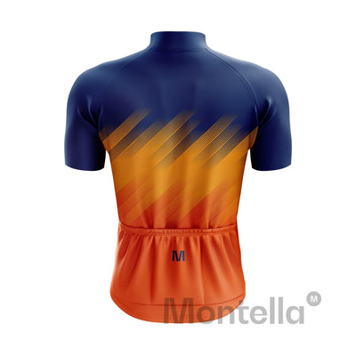 Men's Blue Orange Cycling Jersey or Bib Shorts
