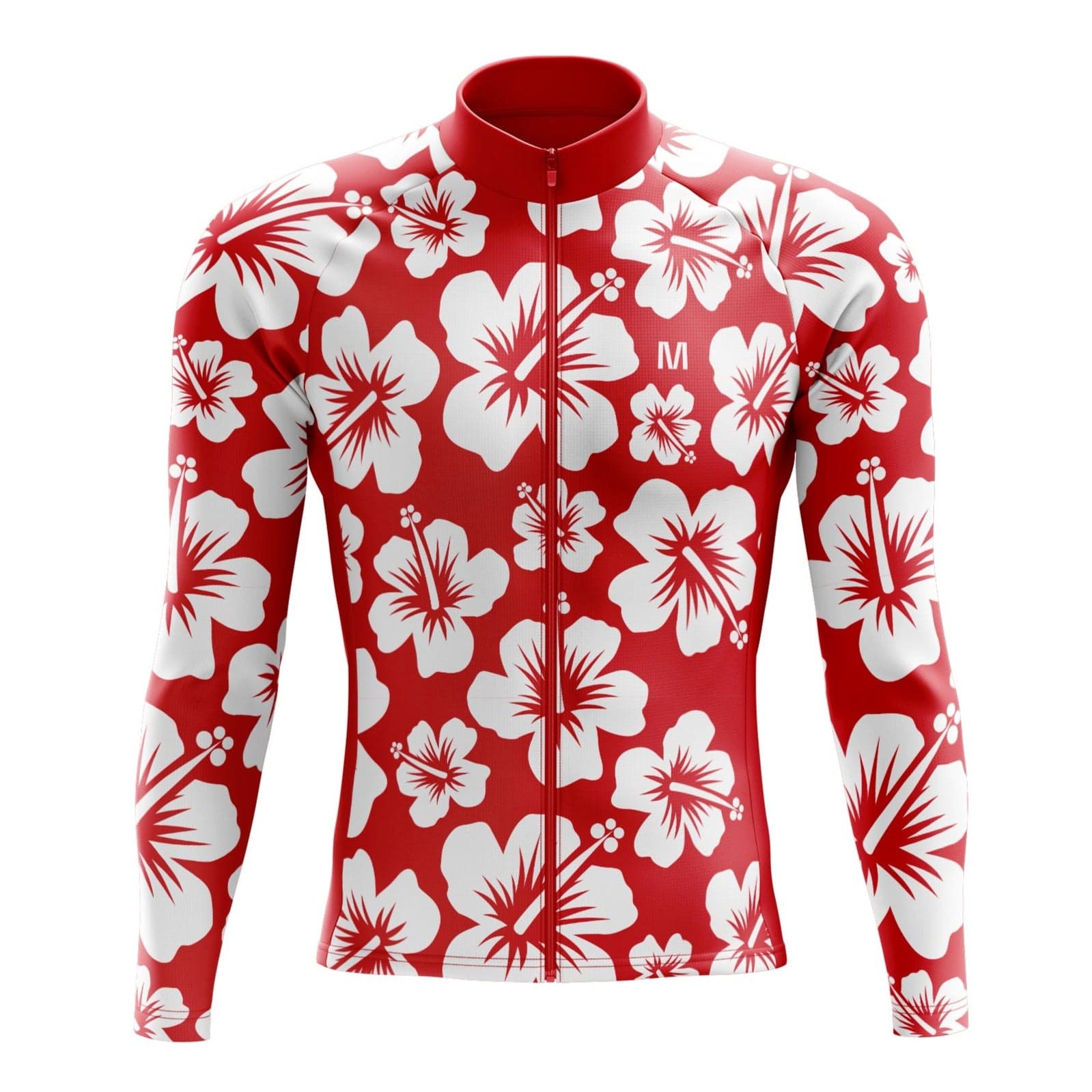 Men's Hibiscus flower Long Sleeve Cycling Jersey