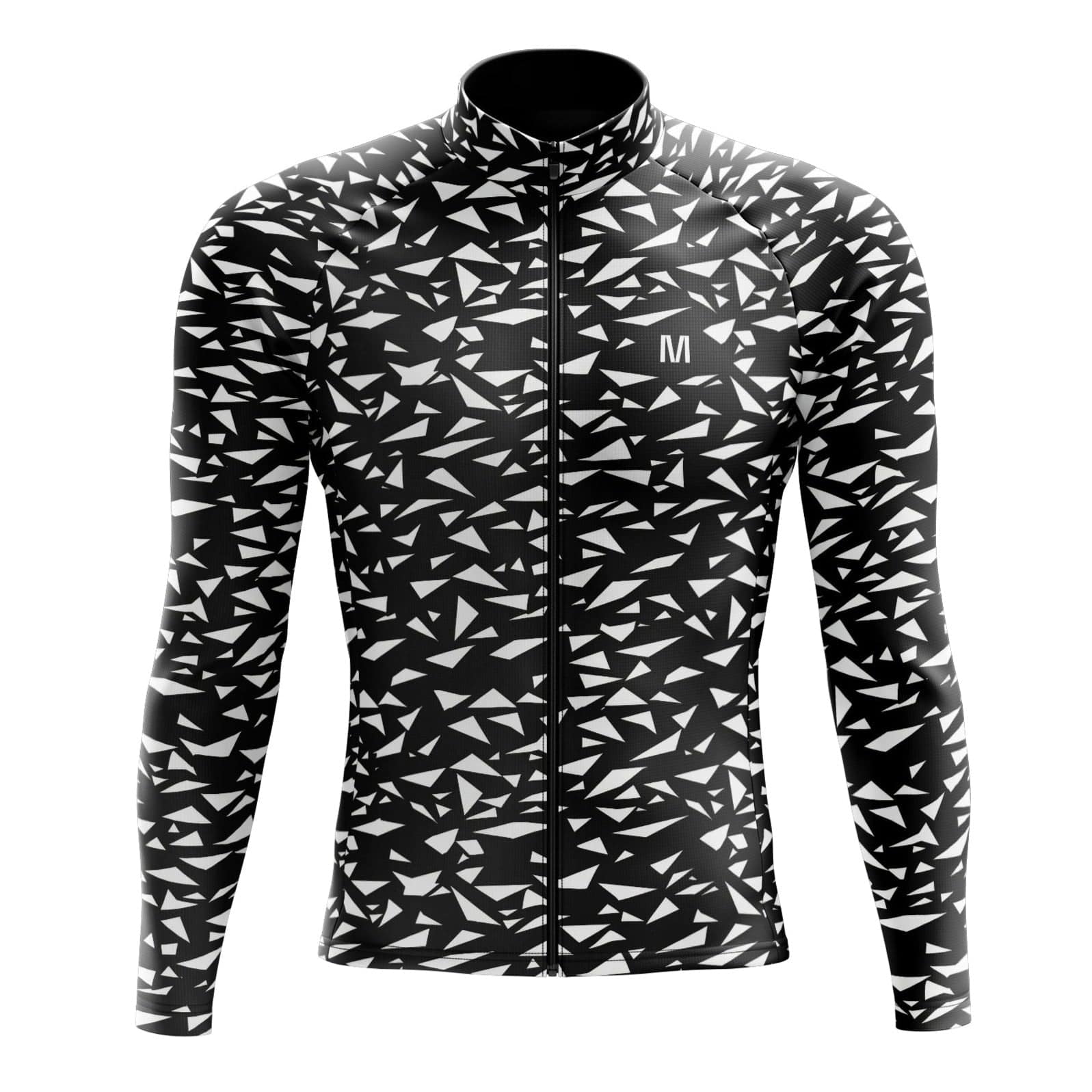 Men's Black Triangles Long Sleeve Cycling Jersey