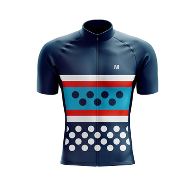 Men's Blue Dots Cycling Jersey or Bib Shorts