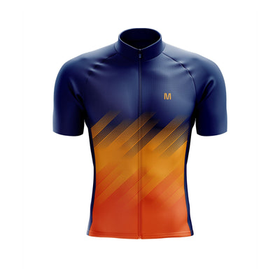 Men's Blue Orange Cycling Jersey or Bib Shorts