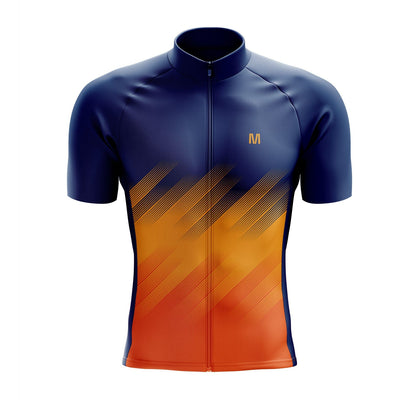 Men's Blue Orange Cycling Jersey