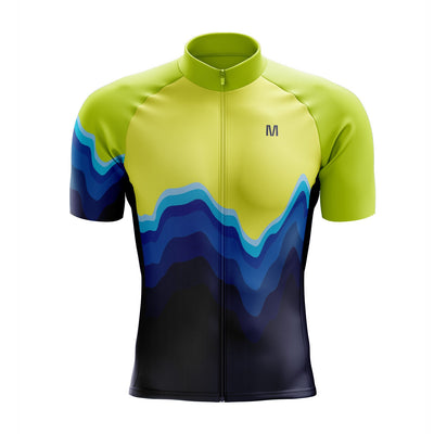 Jersey de ciclismo azul del lado de los hombres