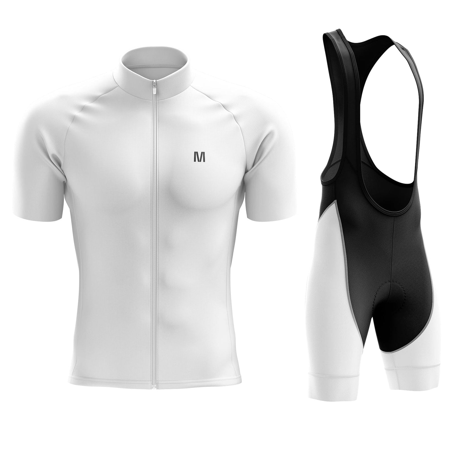 Men's White Cycling Jersey or Bib Shorts