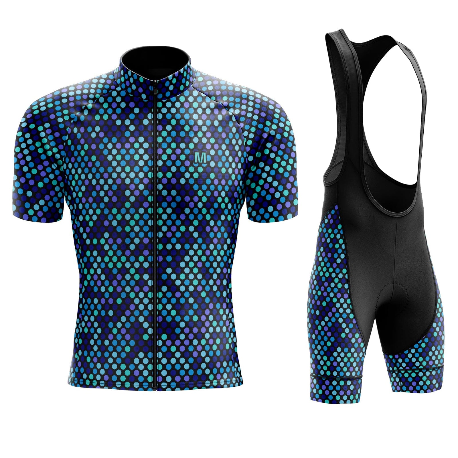 Men's Blue Dots Cycling Jersey or Bib Shorts