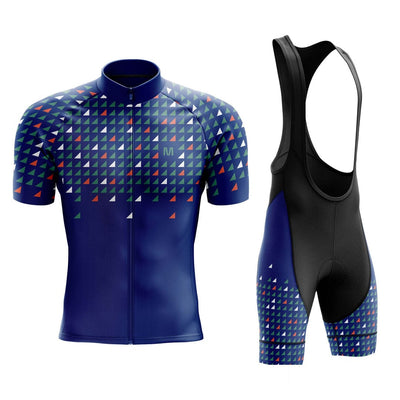 Montella Cycling Cycling Kit Men's Blue Triangles Cycling Jersey or Bib Shorts