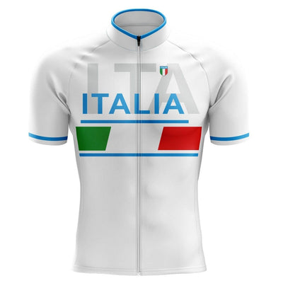 Italia White Cycling Jersey