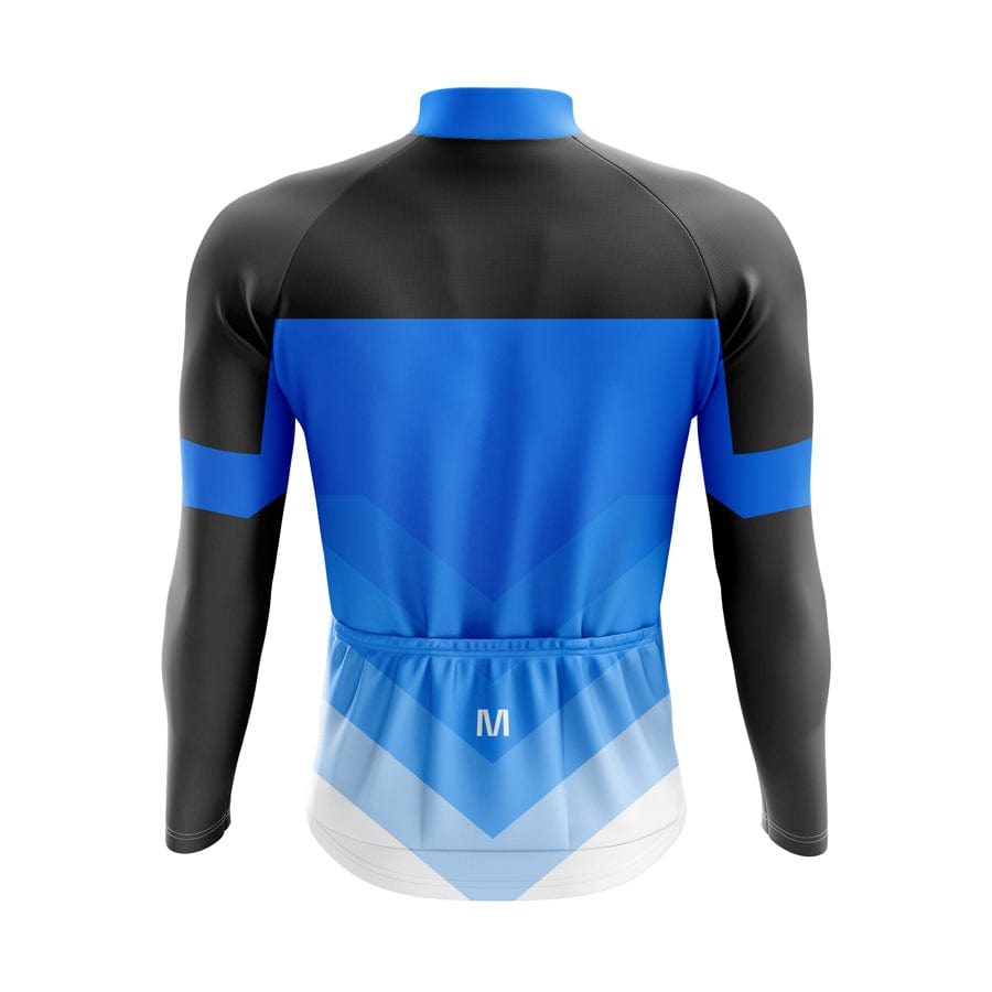 Men's Blue Arrows Thermal Fleece Cycling Jacket