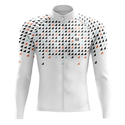 Men's White Long Sleeve Cycling Jersey