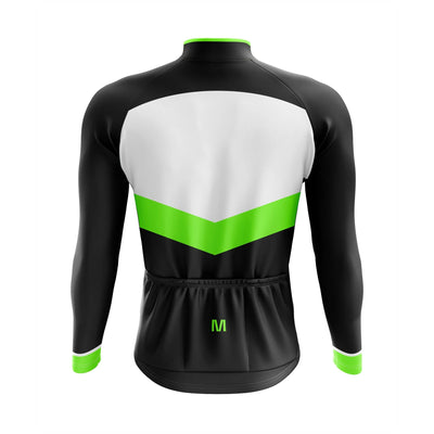Men's Black Angle Thermal Fleece Cycling Jacket