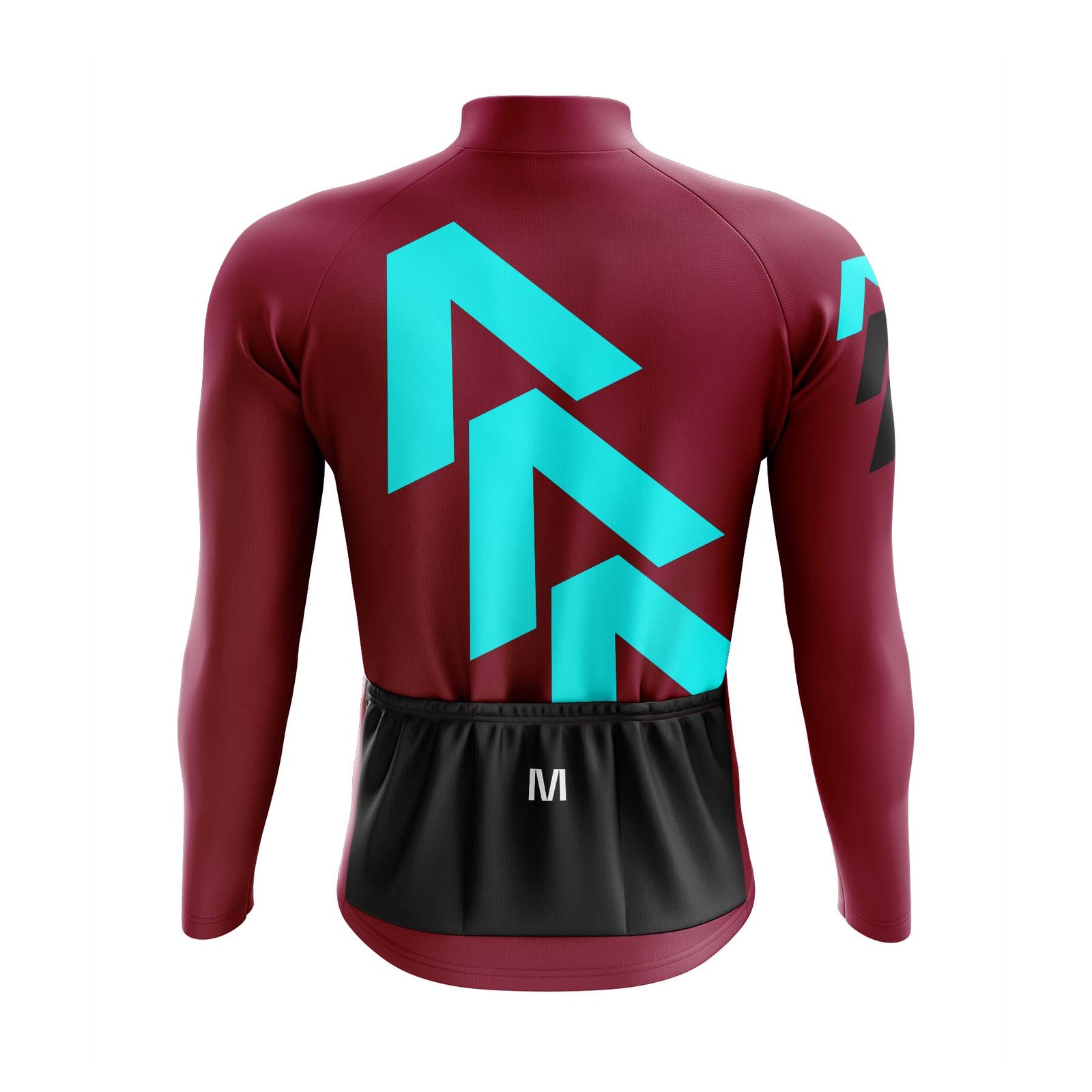 Montella Cycling Men Long Sleeve Men's Burgundy Arrows Long Sleeve Cycling Jersey