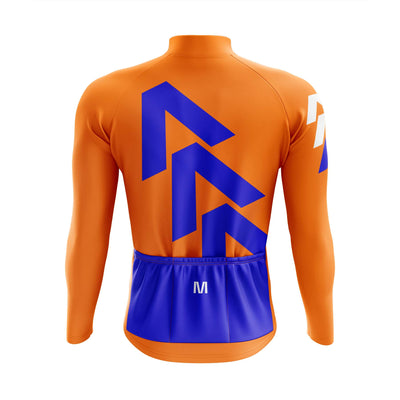 Montella Cycling Men Long Sleeve Men's Orange Arrows Long Sleeve Cycling Jersey