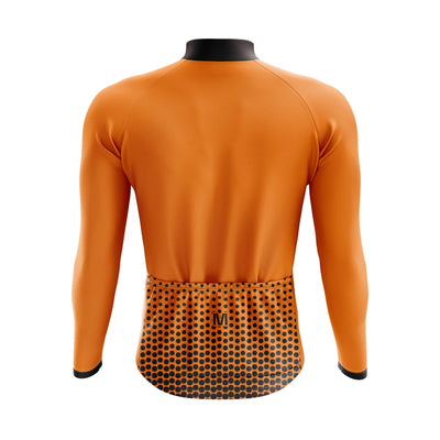 Montella Cycling Men Long Sleeve Men's Orange Ride Long Sleeve Cycling Jersey