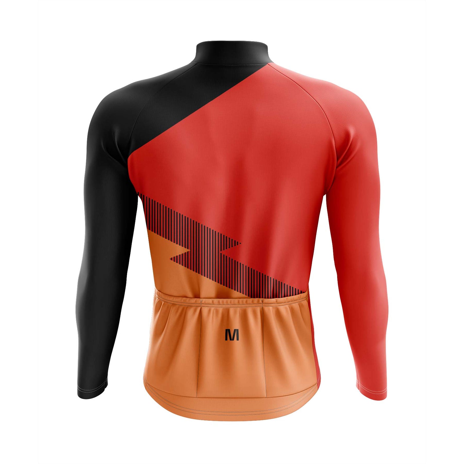 Montella Cycling Men Long Sleeve Men's Orange Side Long Sleeve Cycling Jersey