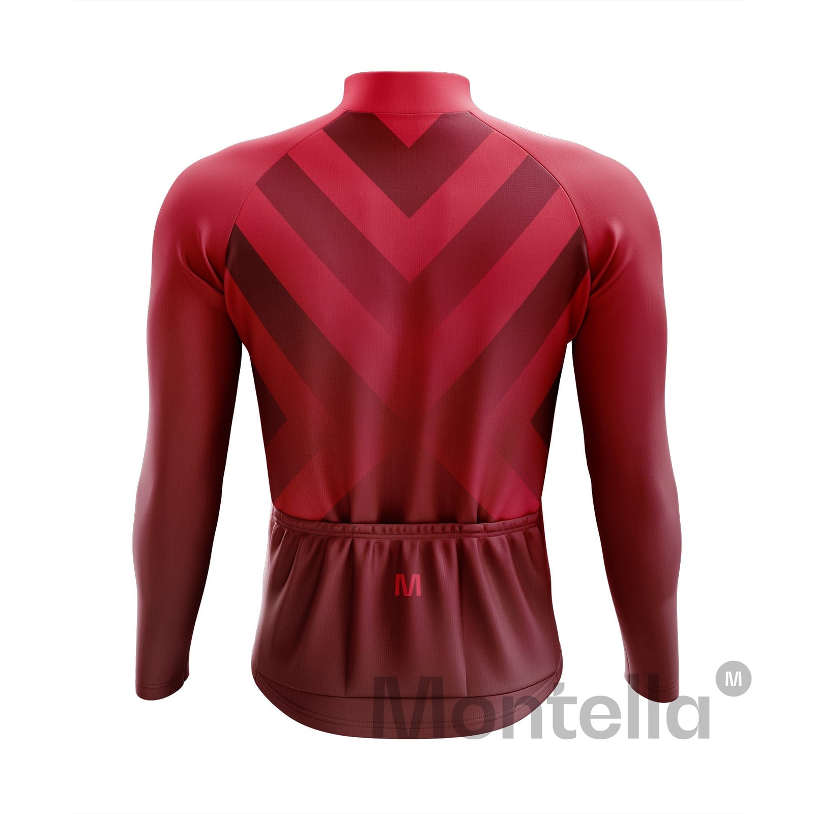 Men's Red Pattern Thermal Fleece Cycling Jacket