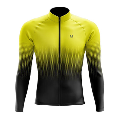 Men's Yellow Gradient Thermal Fleece Cycling Jacket