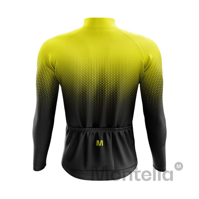 Men's Yellow Gradient Thermal Fleece Cycling Jacket