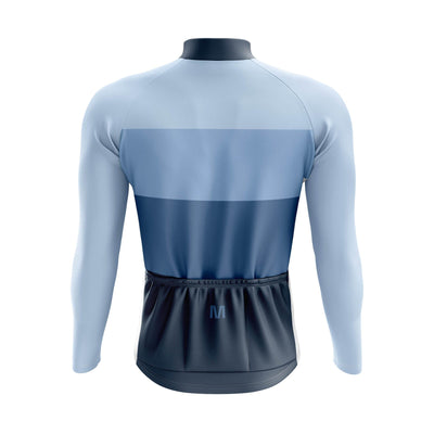 Men's Blue Thermal Fleece Cycling Jacket