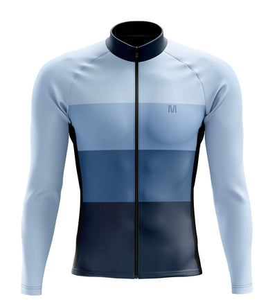 Men's Blue Thermal Fleece Cycling Jacket