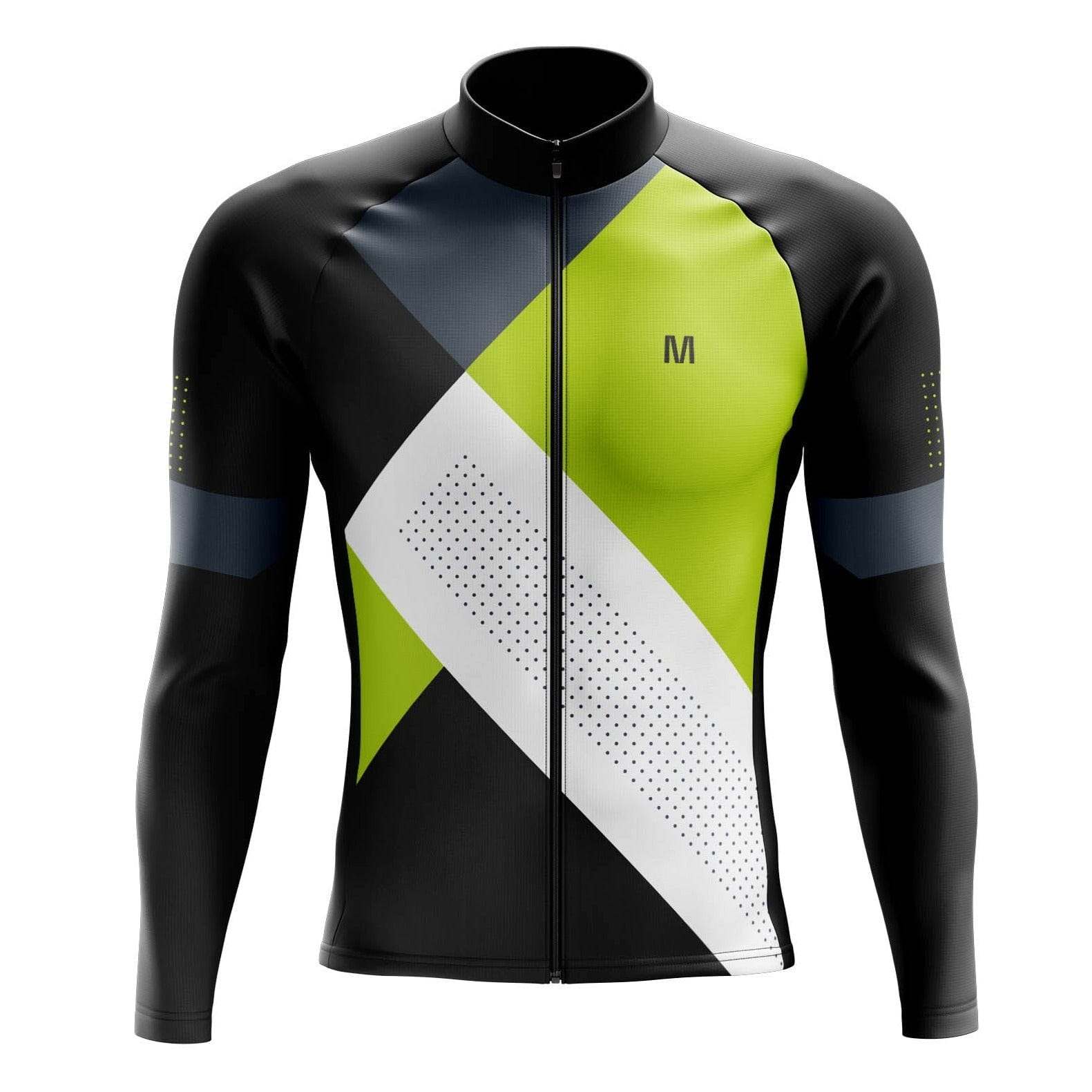 Men's Green Flex Thermal Fleece Cycling Jacket