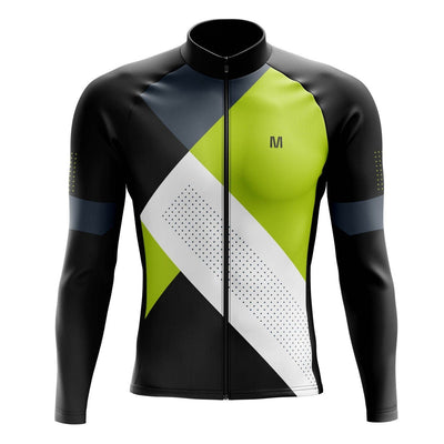 Men's Green Flex Thermal Fleece Cycling Jacket