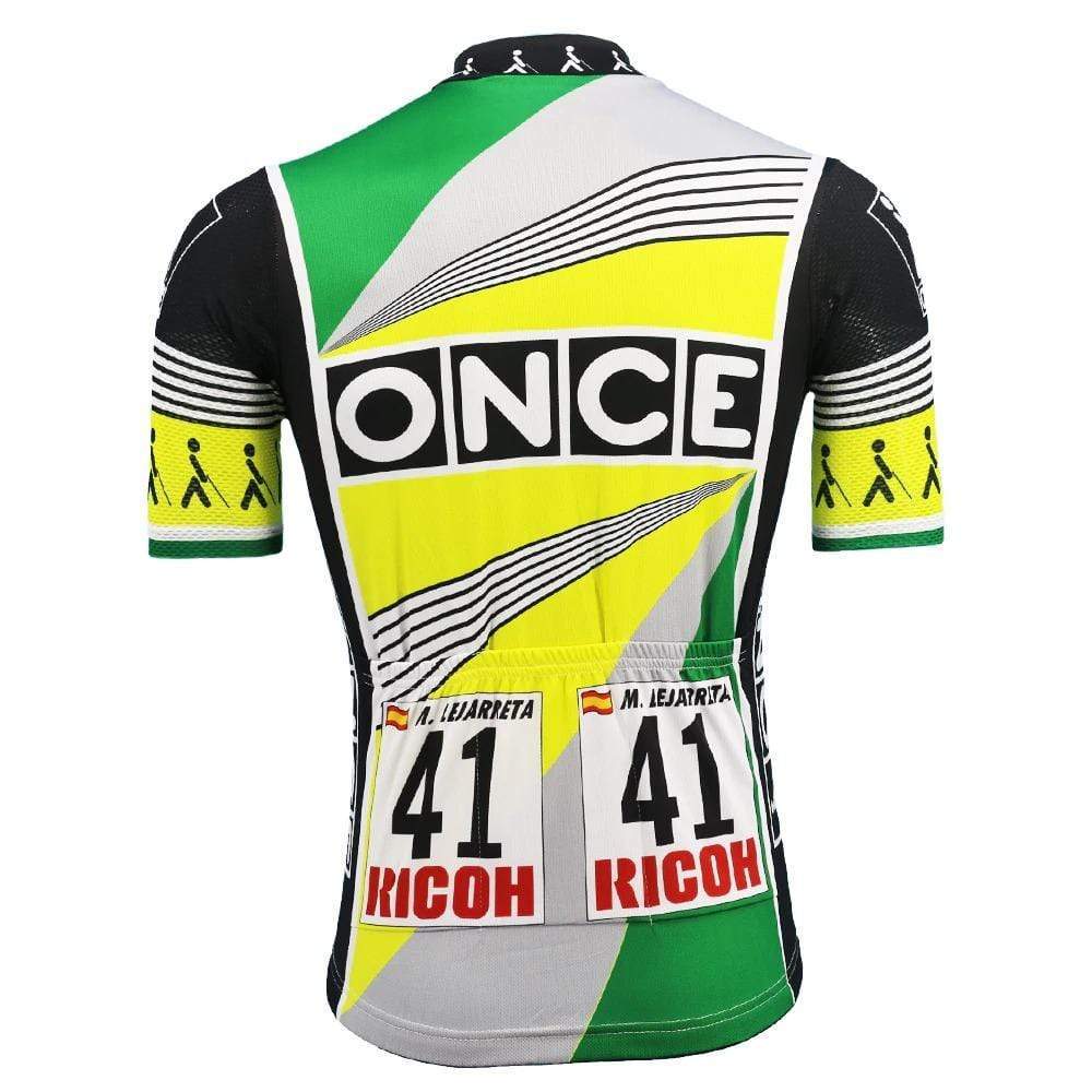 Retro Once Yellow Green Short Sleeve Cycling Jersey