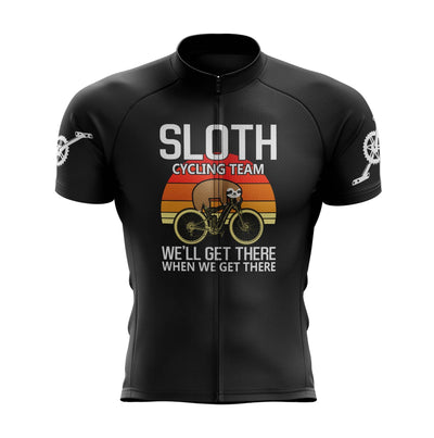 Men's Black Sloth Team Cycling Jersey