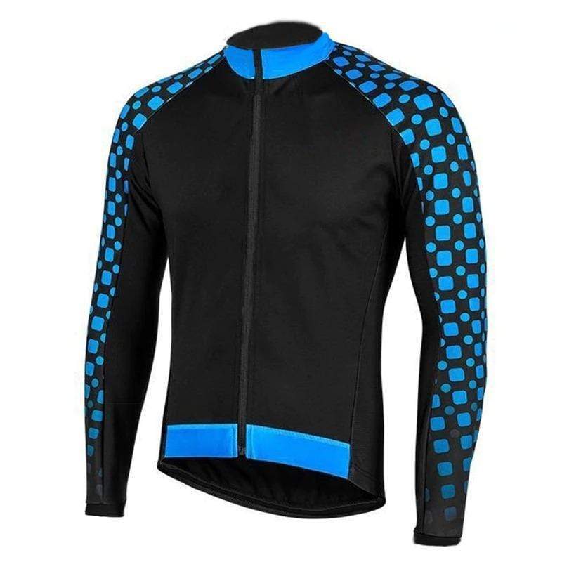 Men's Blue Detail Long Sleeve Cycling Jersey