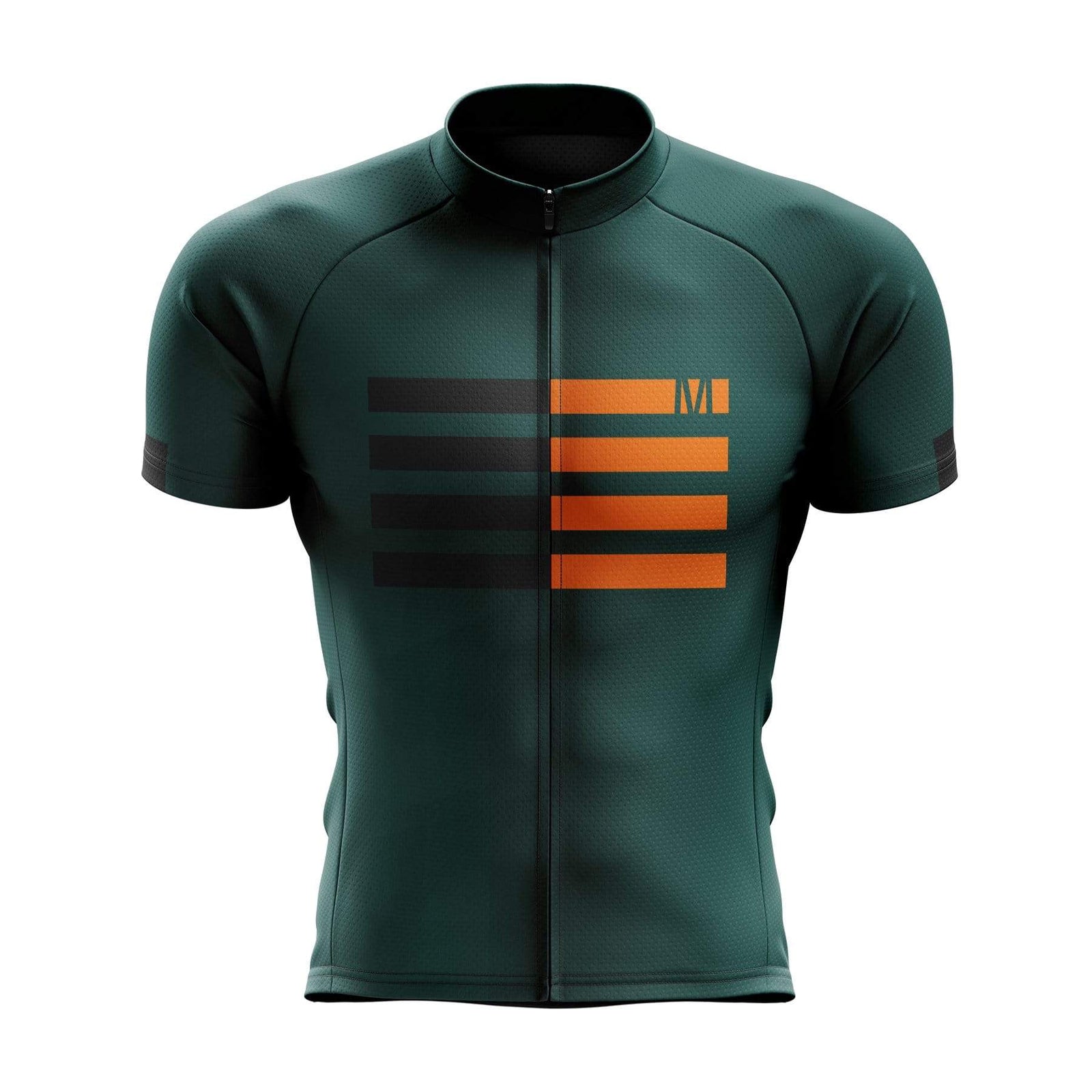 Men's Dark Green Lines Cycling Jersey