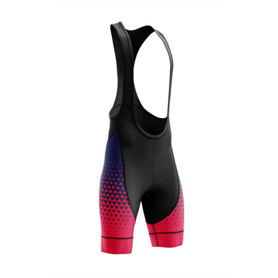 Men's Pink Blue Gradient Cycling Bib Shorts
