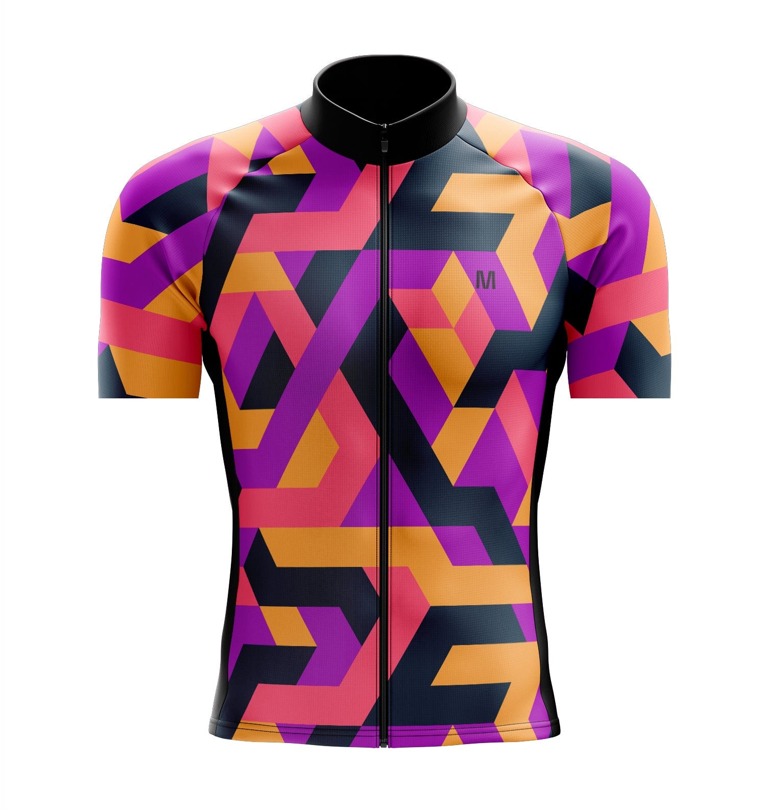 Men's Purple Geo Cycling Jersey