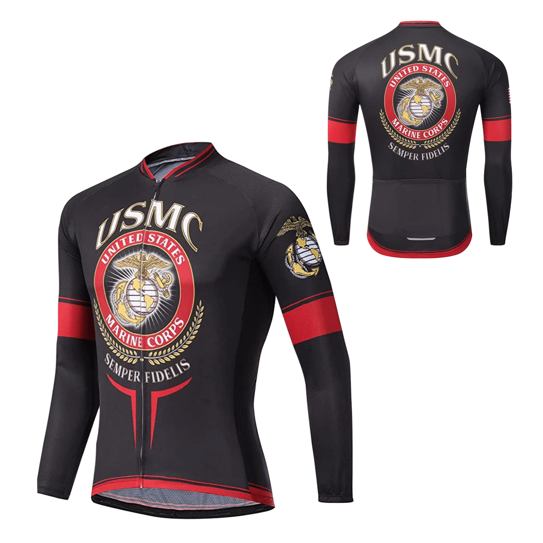 Men's US Marine Long Sleeve Cycling Jersey