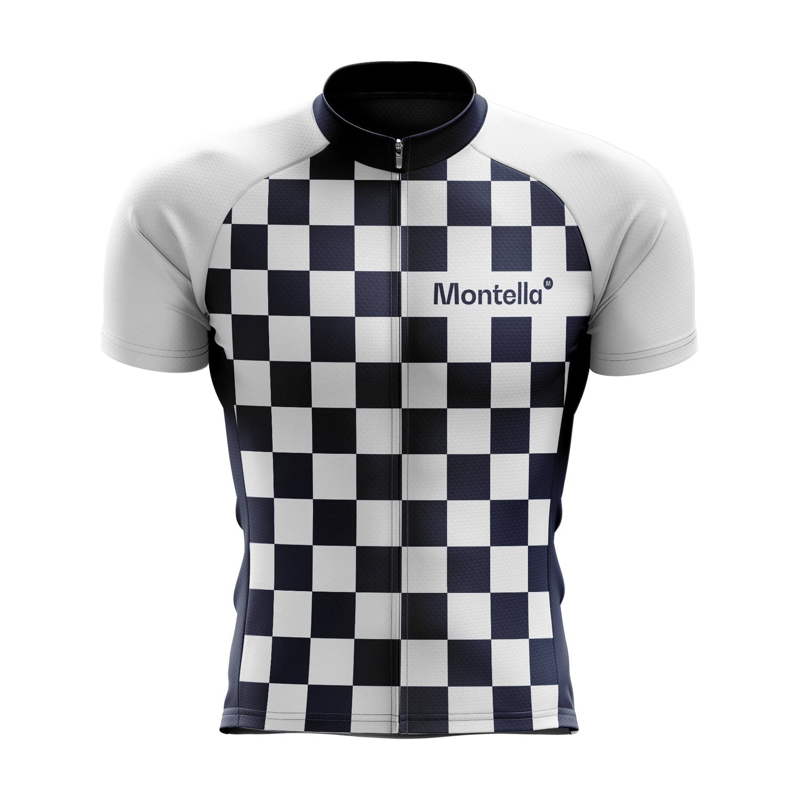 Men's White Blue Squares Cycling Jersey