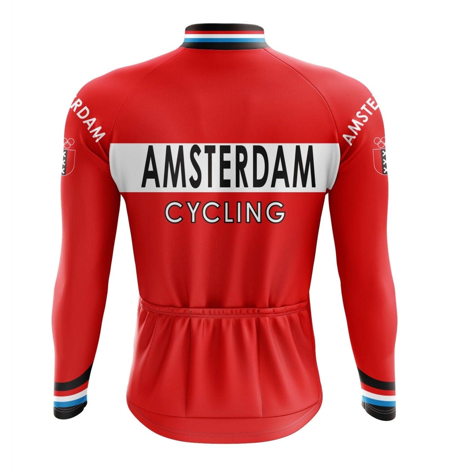 Amsterdam Red Long Sleeve Cycling Jersey Montella Cycling Long Sleeve