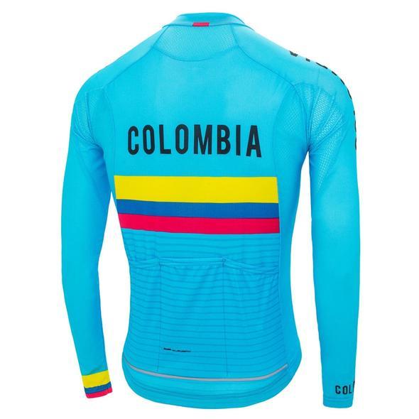 Colombia Long Sleeve Cycling Jersey Montella Cycling Men Long Sleeve